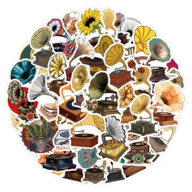 Imagem de Pacote de adesivos Gramophone Classic Retro Anime 50 unidades