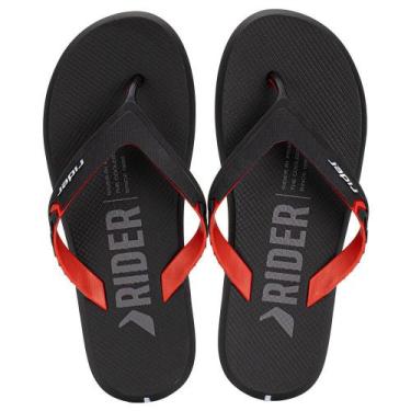 Imagem de Chinelo masculino r1 prime rider 12438, Preto, Vermelho, 40