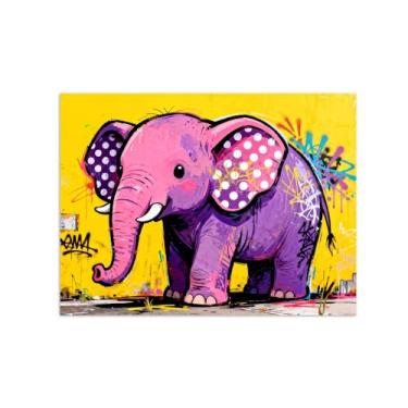 Imagem de Animais Pintura Arte Parede - Elefante No.2 - Impressões em tela - Moderno Colorida Pôster para decoração sala de estar 30x40cm Sem Moldura