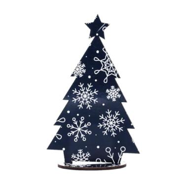Imagem de Kit 10 Mini Árvores de Natal MDF 3mm Adesivadas com Base Decorativa Cores Variadas Mesa e Lembrancinhas (AZUL ESCURO)