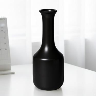 Imagem de Wancetang Vaso de cerâmica preta para grama dos pampas, vaso de flores moderno de 28 cm, vaso boho minimalista para decoração de casa, cozinha, quarto, escritório, sala de estar, banheiro, prateleira