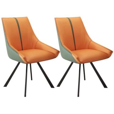 Imagem de SPXMQSS Cadeiras de mesa de jantar, cadeiras de jantar giratórias com apoios de braços e pernas de metal, cadeira estofada de sala de estar com encosto para sala de estar, recepção, restaurante