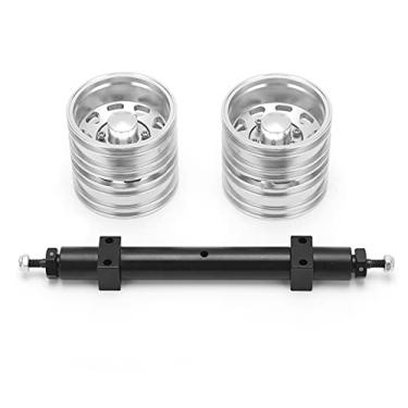Imagem de SIWOTED Kit de cubo de roda do eixo traseiro liga de alumínio prata RC acessórios de reposição para trator Tamiya 1/14