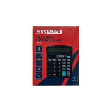 Imagem de CALCULADORA DE MESA 12 DÍGITOS C/SOM E BATERIA PRETO YINS PAPER