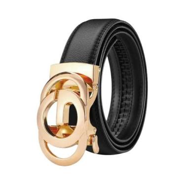 Imagem de Cinto Masculino De Couro Genuíno Com Fivela Automática De Liga De Alta