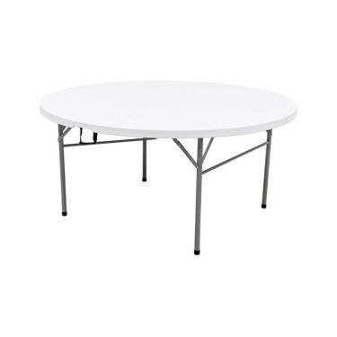 Imagem de Mesa Dobrável Tipo Maleta Prática E Durável Redonda 150x74cm Branco