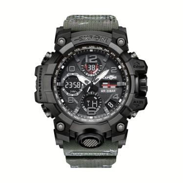 Imagem de Relógio Esportivo Com Duplo Display E Luz Noturna Led Calendário Cronômetro Verde