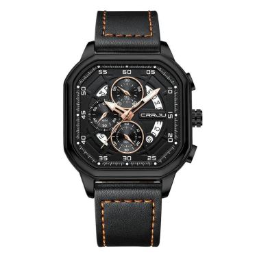 Imagem de Relógio Quartzo De Luxo Para Homens Cronógrafo Crrju Preto