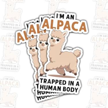 Imagem de 3 adesivos I'm an Alpaca, decalques engraçados de vinil com citação de animais fofos para laptop, caderno, garrafa de água, para-choque de carro, presente para adolescentes, amigos, estudantes