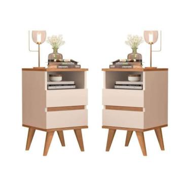 Imagem de Kit Mesa de cabeceira 2 Gavetas Pés Palito - Pop - Varias cores - Cal 