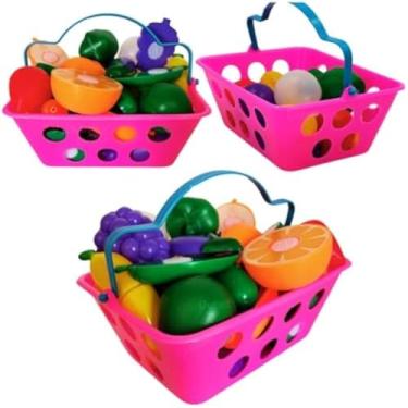 Imagem de Brinquedo Infantil Cestinha Frutas e Legumes