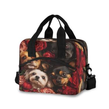 Imagem de Burbuja Lancheira térmica para cães rosas para mulheres e homens, lancheira portátil com alça de ombro destacável, lancheira para viagem, piquenique, escritório, trabalho