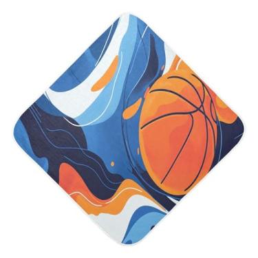 Imagem de STAYTOP Toalhas de bebê com capuz de musselina de basquete chama de desenho animado, toalha de banho super macia, toalhas de banho absorventes para banho recém-nascido unissex 89 x 89 cm