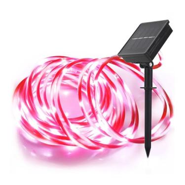 Imagem de Luz de Corda Solar 16 4ft 50LED Luzes Fadas PVC com 8 Modos Iluminação Extensível para Casamentos Patios Jardins Festas Halloween Decoração Feriados