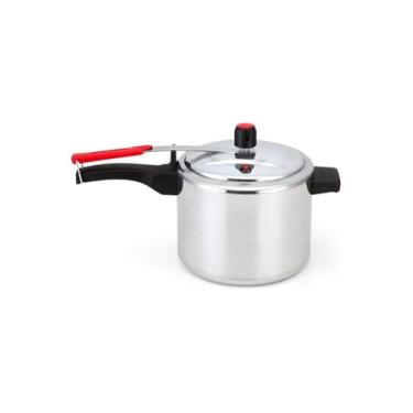 Imagem de Panela de Pressão 10 Litros, Alumínio Polido, 28x25x25cm, com Válvula de Segurança, INMETRO