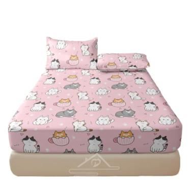 Imagem de Jogo De Lençol Capivara 02 e 03 Peças SOLTEIRO/CASAL/QUEEN Percal Cor Não Desbota(Gato)