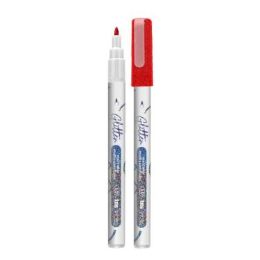 Imagem de Marcador Multisuperficies Vibes Glitter 1.0 Ponta Triangular Tris Vermelho