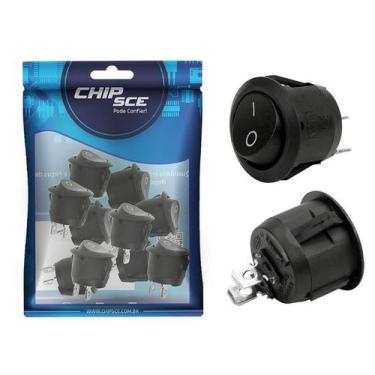 Imagem de 10X Chave Gangorra Redonda Kcd1-106-101 On/Off 2 Terminais - Chipsce