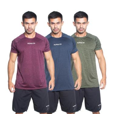 Imagem de Kit 3 Camisetas Dry Alpha Co Masculina-Masculino