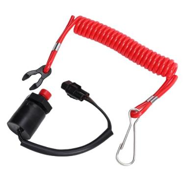 Imagem de HEEPDD Cordão do Interruptor de Parada do Motor Barco, Substituição Cabo de Segurança de Metal Equipamento Elétrico para Motor de Popa 4 Tempos, Acessório Marinho Essencial Com 7 Chaves para Parada