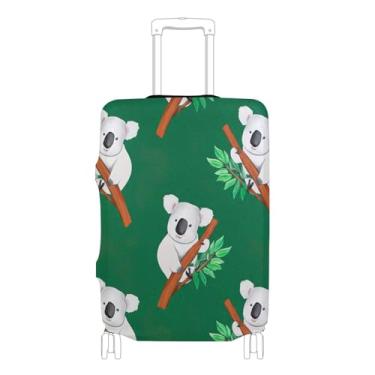 Imagem de Joisal Capas de mala, protetor de bagagem, fofo, lavável, gráfico, voo, viagem, mala de viagem, folhas de coala, verde, P, serve para capa de 45 a 50 cm, Folhas de coala verdes, M 22-24 in, Capa de