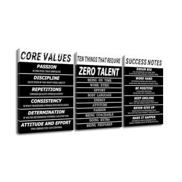 Imagem de Tela motivacional 3 peças arte de parede sinais motivacionais pintura imagem sucesso empreendedores citações pôsteres arte impressa para sala de estar academia escola escritório esticado e emoldurado