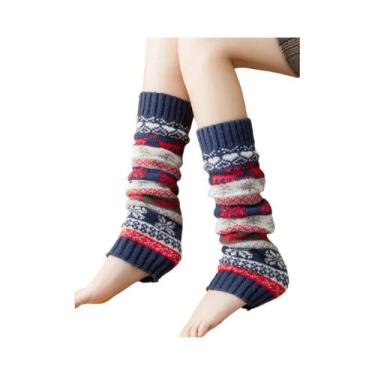 Imagem de Meias De Inverno De Cano Médio Para Aquecer as Pernas, Meias De Natal 