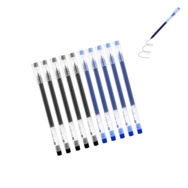 Imagem de GZBABY Caneta esferográfica de ponta fina, 10 peças, caneta de tinta gel para negócios em casa, 0,5 mm (preta, azul)
