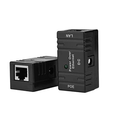 Imagem de Brrnoo Repetidor Ethernet Extensor PoE, Injetor de Energia PoE Combinador Ethernet de 2 Unidades, Adaptador de Parede Com Fio Rígido Módulo de Fonte de Alimentação Combinador (BLACK)