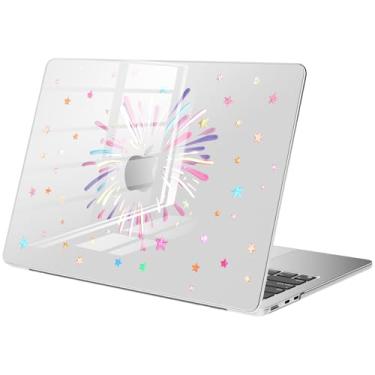 Imagem de BlHMCASE Compatível com MacBook Air 38.1 cm 2025 2024 2023 versão M3 A3114 M2 A2941, linda capa rígida protetora de fogos de artifício para Mac Air 15