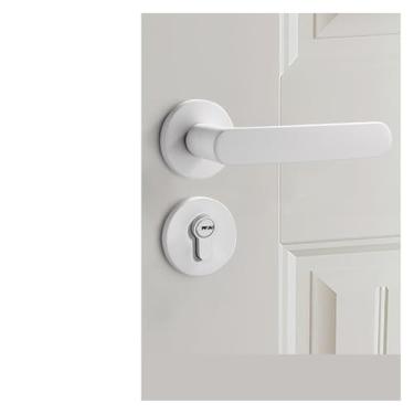 Imagem de BEGWVDJTP Fechadura de porta interna para quarto, fechadura silenciosa, de madeira maciça, maçaneta dividida, alça de banheiro (branca)