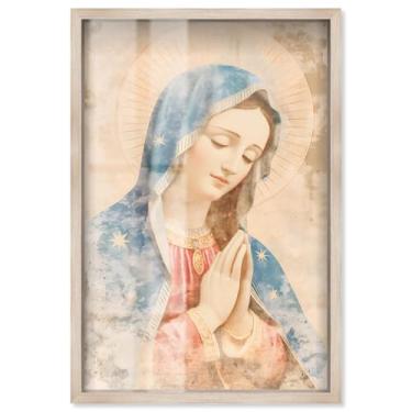 Imagem de Fragments of Faith Shadowbox Print Jesus Wall Art por Art Remedy, moldura loira, 53 x 78 cm