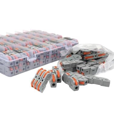 Imagem de ROUPWKWO Conector de fio de extremidade multiplex de emenda rápida bloco de terminais de cabo elétrico compacto caixa de junção (caixa de 100 peças)