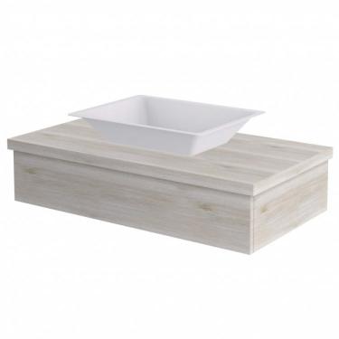 Imagem de Conjunto Bancada Para Banheiro 80cm Com Cuba Rt45 800w Metrópole Compace