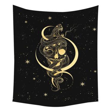 Imagem de Tapeçaria Halloween Skeleton Snake Wall 150x130cm em microtecido