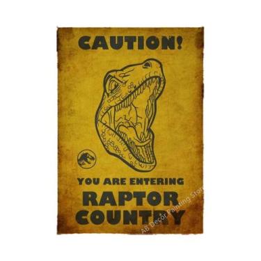 Imagem de Placa De Advertência Vintage De Dinossauro, Pôster Retrô, Arte Estétic