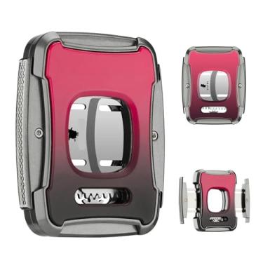 Imagem de JDIME Cortador de charutos guilhotina aço inoxidável lâmina dupla corte reto design ergonômico trava segura (vermelho)