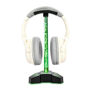 Imagem de Suporte para Auscultadores com Portos de Carregamento | Com Iluminação RGB Acessórios para PC,Base para Headset com Porta de Carregamento - para Secretária Escritório Quarto Prateleira