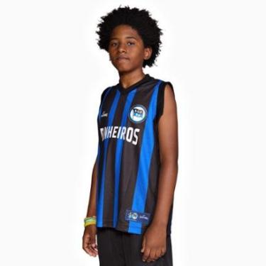 Imagem de Regata Spalding Pinheiros Fan Base Game ECP Home Infantil 24/25 - Azul e Preto-Masculino