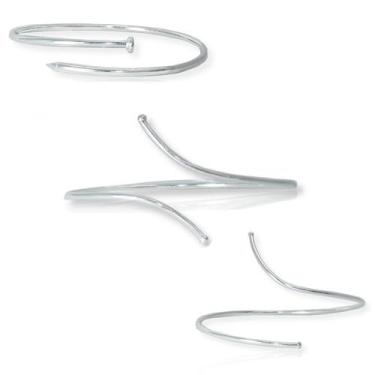 Imagem de Bracelete Pulseira Feminino Prata Original Rigido Prego - Lojas La&Ny 