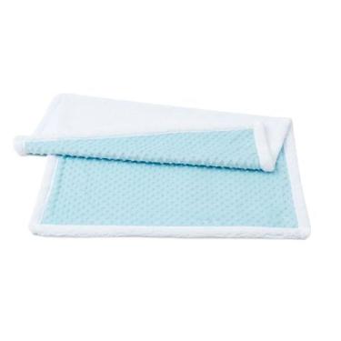 Imagem de Manta Cobertor para Bebê Pipoquinha Sherpa Microfibra Soft Azul - Loan