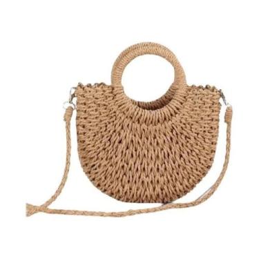 Imagem de Bolsa Feminina de Verão em Rattan e Palha - Bolsa Crossbody Pequena pa