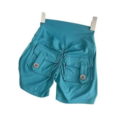 Imagem de Shorts De Yoga Femininos De Cintura Alta Para Exercícios, Fitness, Lev