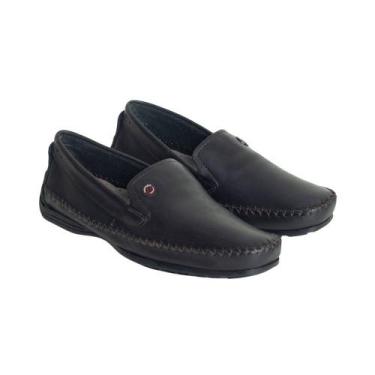 Imagem de Sapatilha Masculino Em Couro Pegada Preta, Preto, 44