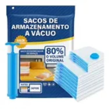 Imagem de Kit 10 Sacos Vácuo Roupas Viagem Edredom Mala 5p 3m 2g Bomba