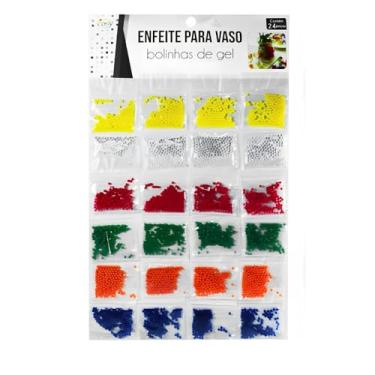 Imagem de BOLINHA DE GEL QUE CRESCE NA ÁGUA – BOLINHAS DE ÁGUA PARA VASO – GRÂNULOS DE POLÍMERO ACRÍLICO DECORATIVOS PARA PLANTAS – ORBEZ PARA DECORAÇÃO - CARTELA C/ 24 SAQUINHOS (COLORIDA)