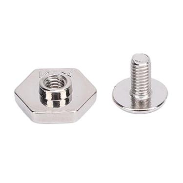 Imagem de Generic Parafusos Redondos da Cabeça, Kit Garanhão Hexadecimal Seguro e Firme, Resistindo a 50 Conjuntos para Decorar Calças (Prata)