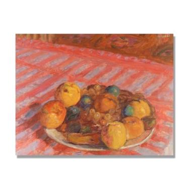 Imagem de NHLDZYH Decoração para cozinha - quadro vintage de ainda vida com frutas - réplica de óleo em tela - estilo campestre e aconchegante. B04. 80 x 105 cm. Apenas tela