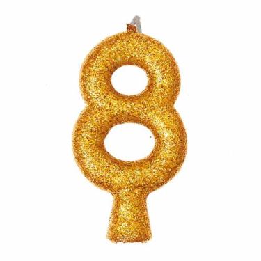 Imagem de Vela de Aniversário Puro Glitter Dourada - Festcolor, 8