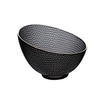 Imagem de U5GAAALPPQ9 Tigelas para cozinha tigela de salada de vidro doméstica borda dourada tigela de sobremesa tigela de frutas prato oblíquo tigela de vidro transparente talheres para lanche, sobremesa (cor